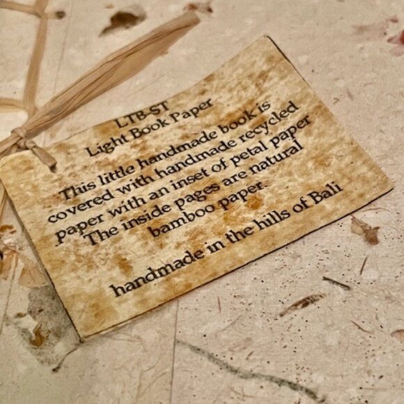 Hand made Bali Balinese Flower journal notebook bamboo paper Raffia Straw Eco - Picture 3 of 11